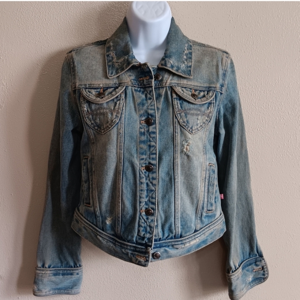 Duck Head Blue Jean Classic Design Jacket, Distressed Youth Denim, Grunge Kids